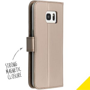 Accezz Goldfarbenes Wallet TPU Klapphülle Samsung Galaxy S7 Edge