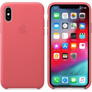 Apple Leder-Case Peony Pink für das iPhone Xs