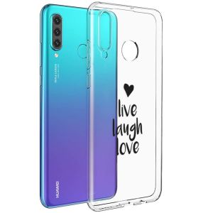 iMoshion Design Hülle Huawei P30 Lite - Live Laugh Love - Schwarz