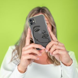 iMoshion Design Hülle iPhone 11 - Abstraktes Gesicht - Schwarz