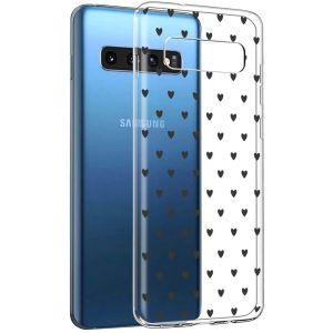 iMoshion Design Hülle Samsung Galaxy S10 - Herzen - Schwarz
