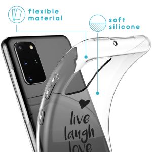 iMoshion Design Hülle Galaxy S20 Plus - Live Laugh Love - Schwarz