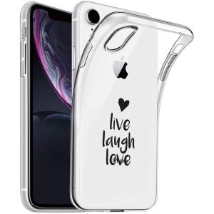 iMoshion Design Hülle iPhone Xr - Live Laugh Love - Schwarz
