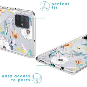 iMoshion Design Hülle Samsung Galaxy A71 - Blume - Weiß