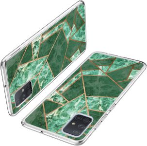 iMoshion Design Hülle für das Samsung Galaxy A71 - Grafik-Kupfer / Grün