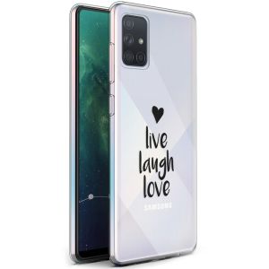 iMoshion Design Hülle Samsung Galaxy A71 - Live Laugh Love - Schwarz