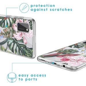 iMoshion Design Hülle Samsung Galaxy A41 - Dschungel - Grün / Rosa