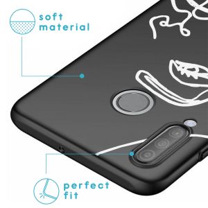 iMoshion Design Hülle Huawei P30 Lite - Abstraktes Gesicht - Weiß