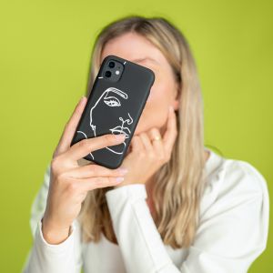 iMoshion Design Hülle Huawei P30 Lite - Abstraktes Gesicht - Weiß