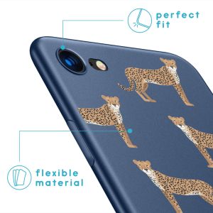 iMoshion Design Hülle iPhone SE (2022 / 2020) / 8 / 7 - Leopard - Blau