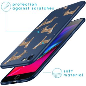 iMoshion Design Hülle iPhone SE (2022 / 2020) / 8 / 7 - Leopard - Blau