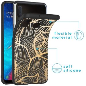 iMoshion Design Hülle für das Samsung Galaxy A20e - Blätter / Schwarz