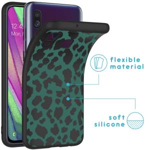iMoshion Design Hülle Samsung Galaxy A40 - Leopard - Grün / Schwarz