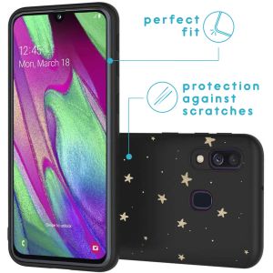 iMoshion Design Hülle für das Samsung Galaxy A40 - Sterne / Schwarz