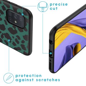iMoshion Design Hülle Samsung Galaxy A71 - Leopard - Grün / Schwarz
