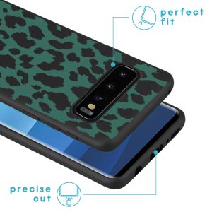 iMoshion Design Hülle Samsung Galaxy S10 - Leopard - Grün / Schwarz