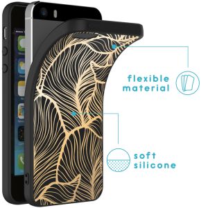 iMoshion Design Hülle für das iPhone 5 / 5s / SE - Blätter / Schwarz