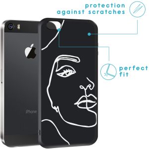 iMoshion Design Hülle iPhone 5 / 5s / SE - Abstraktes Gesicht - Weiß