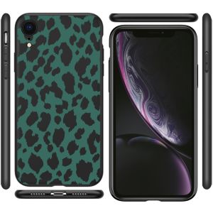 iMoshion Design Hülle iPhone Xr - Leopard - Grün / Schwarz
