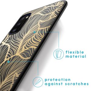 iMoshion Design Hülle für das Samsung Galaxy A41 - Blätter / Schwarz