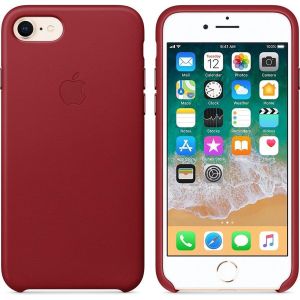 Apple Leder-Case für das iPhone SE (2022 / 2020) / 8 / 7 - Red