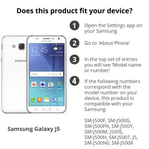Schlankes Klapphülle Schwarz Samsung Galaxy J5