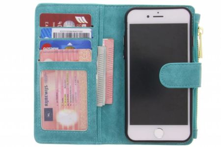 Türkise luxuriöse Portemonnaie-Klapphülle iPhone SE (2022 / 2020) / 8 /7