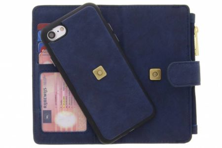 Blaue luxuriöse Portemonnaie-Klapphülle iPhone SE (2022 / 2020) / 8 / 7