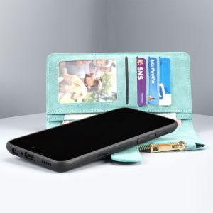 Luxuriöse Portemonnaie-Klapphülle Türkis ür das iPhone Xr