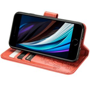 Kleeblumen Klapphülle iPhone SE (2022 / 2020) / 8 / 7 - Rot