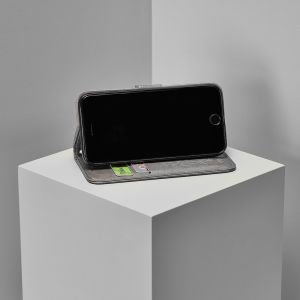 Kleeblumen Klapphülle Grau für iPhone SE (2022 / 2020) / 8 / 7