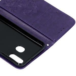 Kleeblumen Klapphülle Violett für das Samsung Galaxy A40