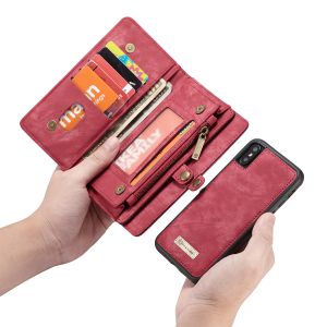 CaseMe Luxuriöse 2-in-1-Portemonnaie-Klapphülle Leder für iPhone Xs / X