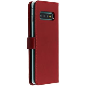 Selencia Echtleder Klapphülle für das Samsung Galaxy S10 Plus - Rot