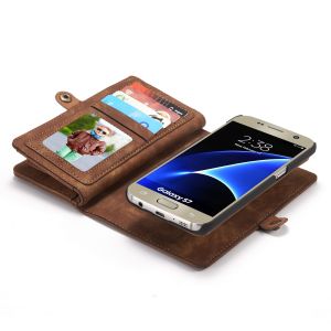 CaseMe Luxusleder 2-in-1-Portemonnaie-Klapphülle für Samsung Galaxy S7