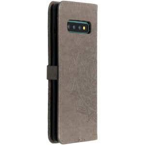 Mandala Klapphülle Grau Samsung Galaxy S10 Plus