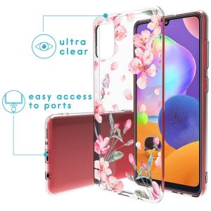 iMoshion Design Hülle Samsung Galaxy A31 - Blume - Rosa