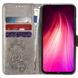 Kleeblumen Klapphülle Grau Xiaomi Redmi Note 8 / Note 8 (2021)