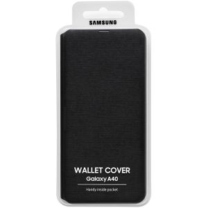 Samsung Original Wallet Klapphülle Schwarz für das Samsung Galaxy A40