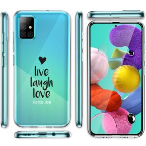 iMoshion Design Hülle Samsung Galaxy A31 - Live Laugh Love - Schwarz