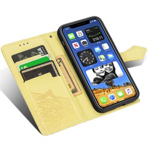 Mandala Klapphülle iPhone 12 Mini - Gelb