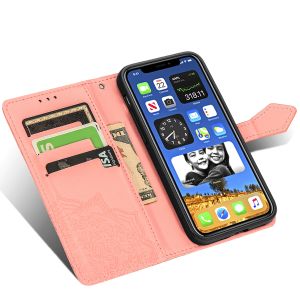 Mandala Klapphülle iPhone 12 Mini - Peach