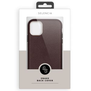 Selencia Backcover in Schlangenoptik iPhone 12 Mini - Dunkelrot