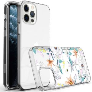 iMoshion Design Hülle iPhone 12 (Pro) - Blume - Weiß