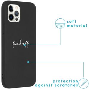iMoshion Design Hülle iPhone 12 (Pro) - Fuck Off - Schwarz