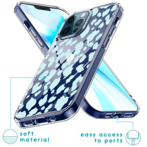 iMoshion Design Hülle iPhone 12 (Pro) - Leopard - Blau