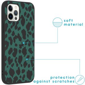 iMoshion Design Hülle iPhone 12 (Pro) - Leopard - Grün / Schwarz
