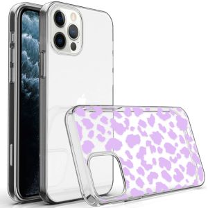 iMoshion Design Hülle iPhone 12 (Pro) - Leopard - Lila