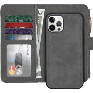 Luxuriöse Portemonnaie-Klapphülle iPhone 12 (Pro) - Grau