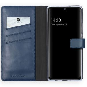 Selencia Echtleder Klapphülle für das Samsung Galaxy A42 - Blau
